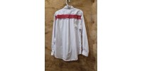 Chemise western blanche frange rouge