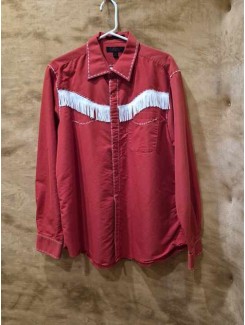 Chemise western rouge franche blanche Chemise western rouge franche blanche