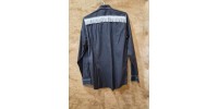 Chemise western noire frange blanche