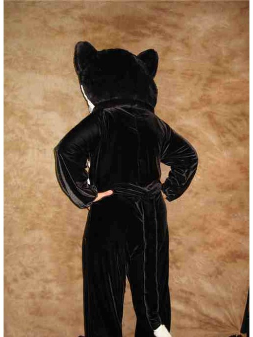 Costume de mascotte adulte visage ouvert plus chat noir 
